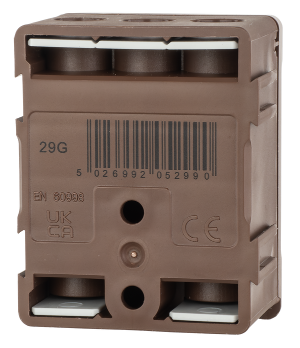 LEWDEN TERMINAL BLOCK: 5 WAY 100A | BROWN
