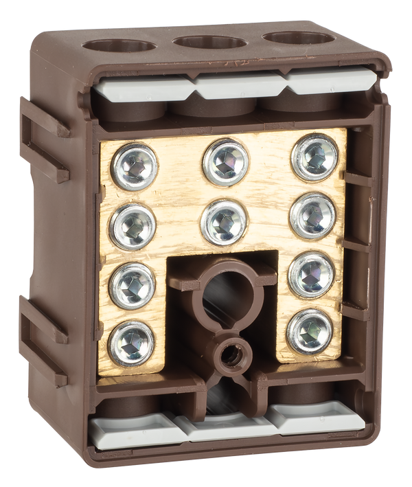 LEWDEN TERMINAL BLOCK: 5 WAY 100A | BROWN