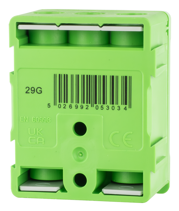 LEWDEN TERMINAL BLOCK: 5 WAY 100A | GREEN (EARTH)