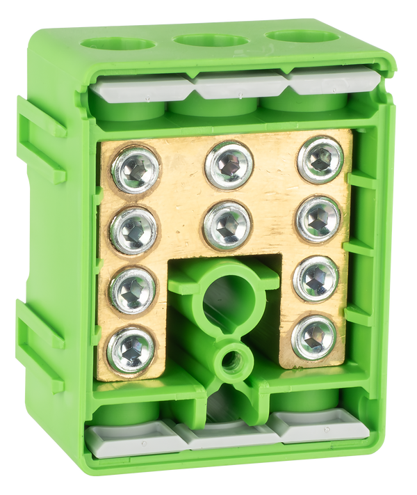 LEWDEN TERMINAL BLOCK: 5 WAY 100A | GREEN (EARTH)