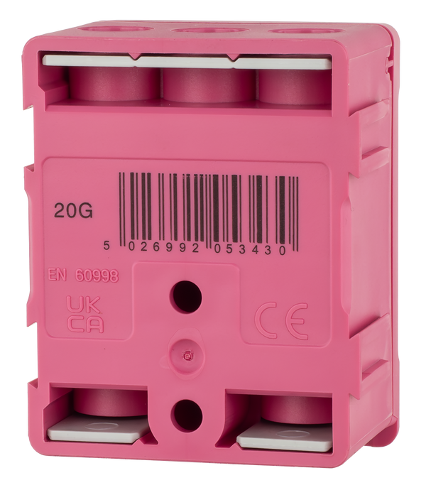 LEWDEN TERMINAL BLOCK: 5 WAY 100A | BLOCK PINK (FUNCTIONAL EARTH)