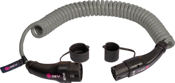 ZEV CHARGING CABLE: TYPE 2 TO TYPE 2 | 7.5M | 3-PHASE | COILED