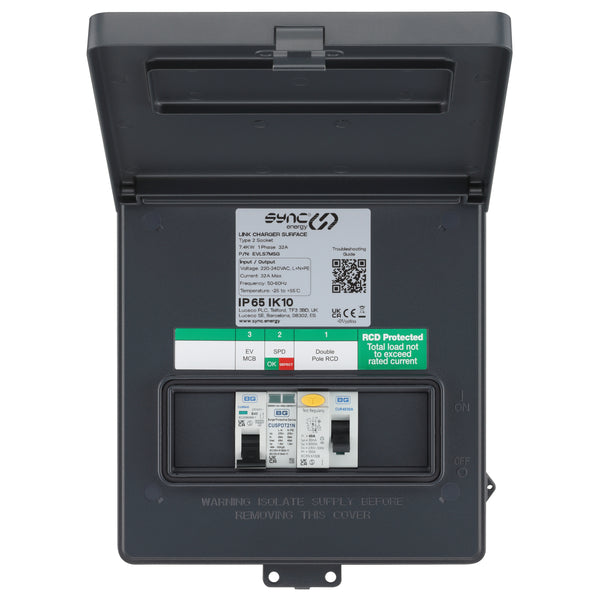 SYNC ENERGY LINK: 7.4kW | SOCKET | SURFACE & RECESSED | METAL CU