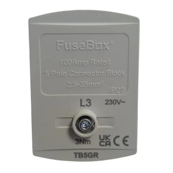FUSEBOX CONNECTOR BLOCK: 5 POLE 100A | GREY
