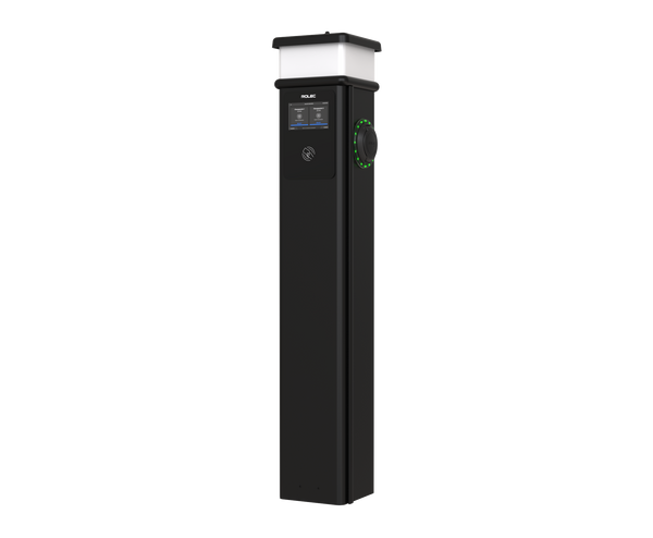ROLEC NEW BASICCHARGE PEDESTAL : 7.4KW OR 22KW | LCD | RFID | DUAL SOCKET