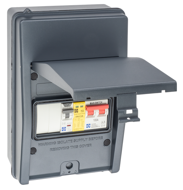 LEWDEN EV CONSUMER UNIT: TYPE A BI-DIRECTIONAL RCCB/RCBO | 40A | SPD | IP65